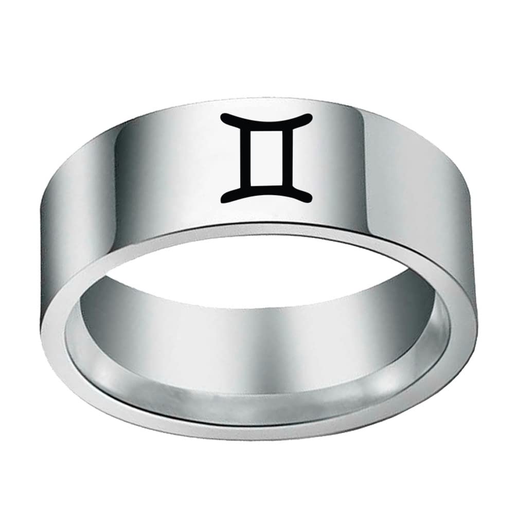 Unisex 12 Zodiac Sign Statement Ring