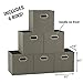 Household Essentials 84-1 Foldable Fabric Storage Bins | Set of 6 Cubby Cubes with Handles | Gray