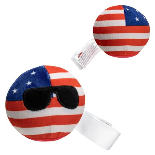 Stress Buster Anti Stess for Adult Plushie Pinch Decompression Vent Ball -Squishy Stress Relief Ball with Plushie Cover on The Outside Multiple Styles (USA Flag)