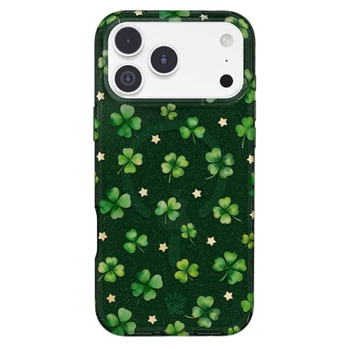 Coque trèfle iPhone 17 Pro Max MagSafe antichoc Velvet Caviar verte