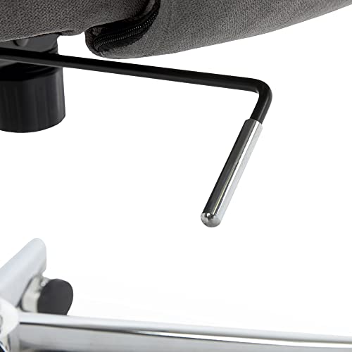 Serta Valetta Office Home Desk Chair With Memory Foam Padding, Midcentury Modern Style, Chrome-Finished Stainless-Steel Base, Gray #TOP7