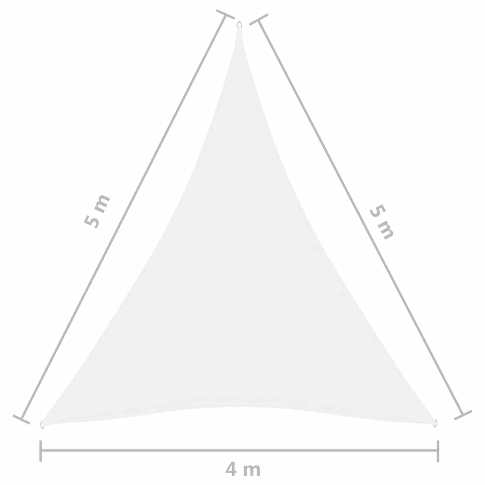ZEYUAN Parasole a Vela Oxford Triangolare 4x5x5 m Bianco,Vela Parasole,Vele Parasole da Giardino,Tenda a Vela Parasole,Respirante,Impermeable,Anti UV