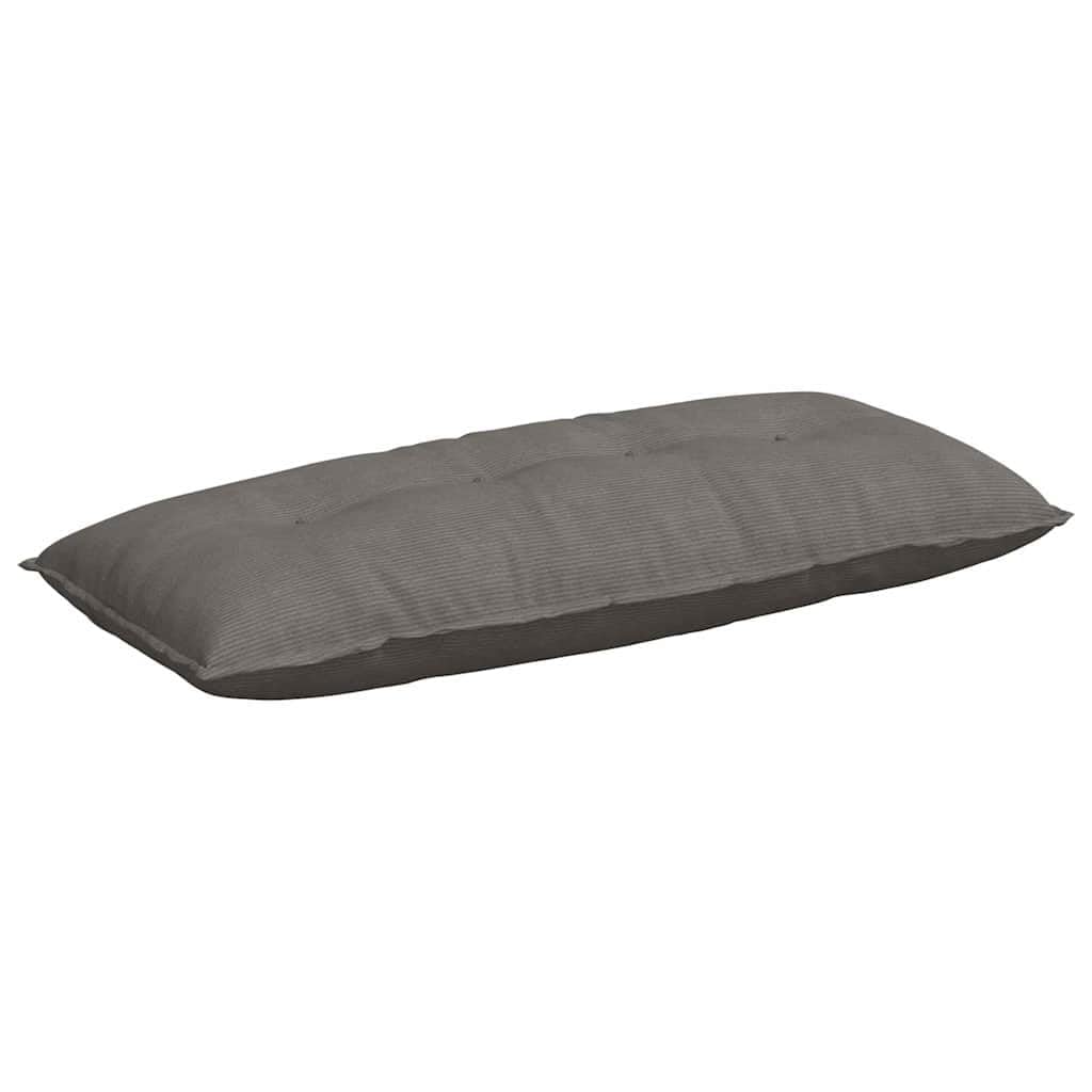 Cojín de espalda gris claro, 120 x 50 cm, de pana, cojín de soporte rectangular para sofá y cama con funda extraíble y cierre de cremallera, acolchado de fibra
