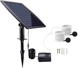 Lewisia Solar Air Pump Kit Battery with Air Hoses and Bubble Stones 3 Working Modes Pond Aerator Bubble Oxygenator (2.5W)