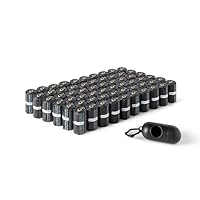 Amazon Basics Hundekotbeutel mit Spender und Leinenclip, Unparfümiert, 900 Beutel (60 Packungen mit je 15 Beuteln), Schwarz