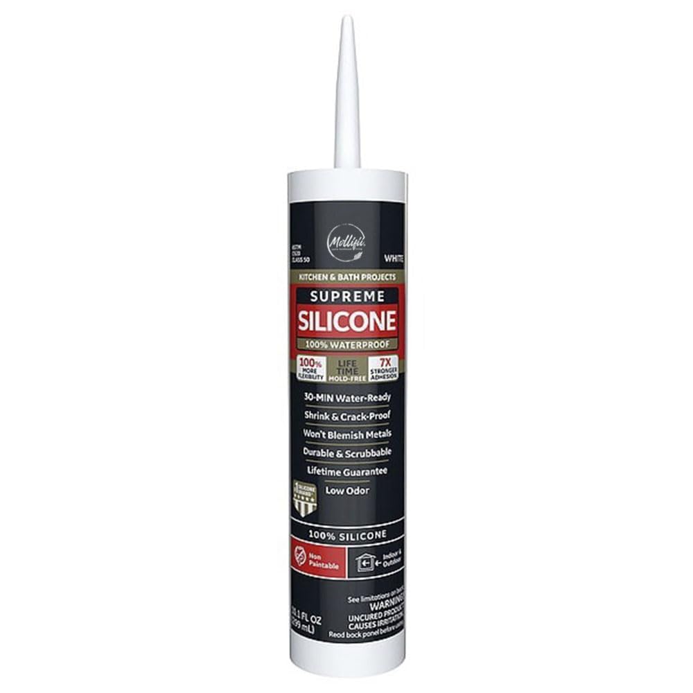 Sealant, 10 oz, Cartridge, White, Silicone Base,Silicone, Mfr: 2971226-A