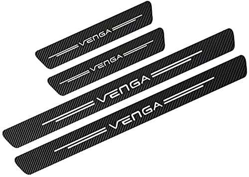 GuoYo 4 Pièces Carbone Seuil De Porte Voiture Protéger Autocollant pour Kia Venga,Seuil Porte Plinthes PéDaleAutocollants plaques de Protection extérieure de Voiture Accessoires DéCoration Cover