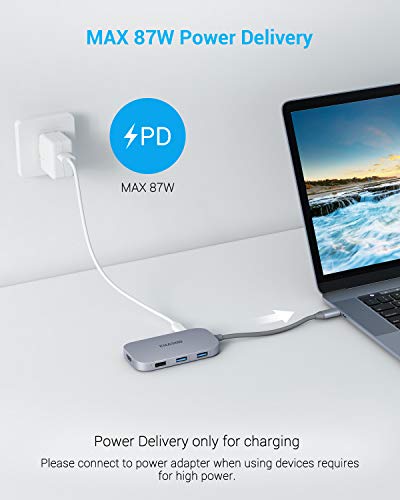 USB C Hub, Type C Hub EUASOO 8 in 1 Adapter with 4K HDMI, 3 USB 3.0 Ports, USB 2.0 Port, SD/TF Card Reader, USB C PD 3.0, Compatible for Mac Pro and Other Type C Laptops - Thumbnail 4