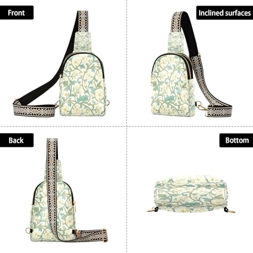 Motif William Morris fleur de poirier blanc tendance déco murale vintage végétale