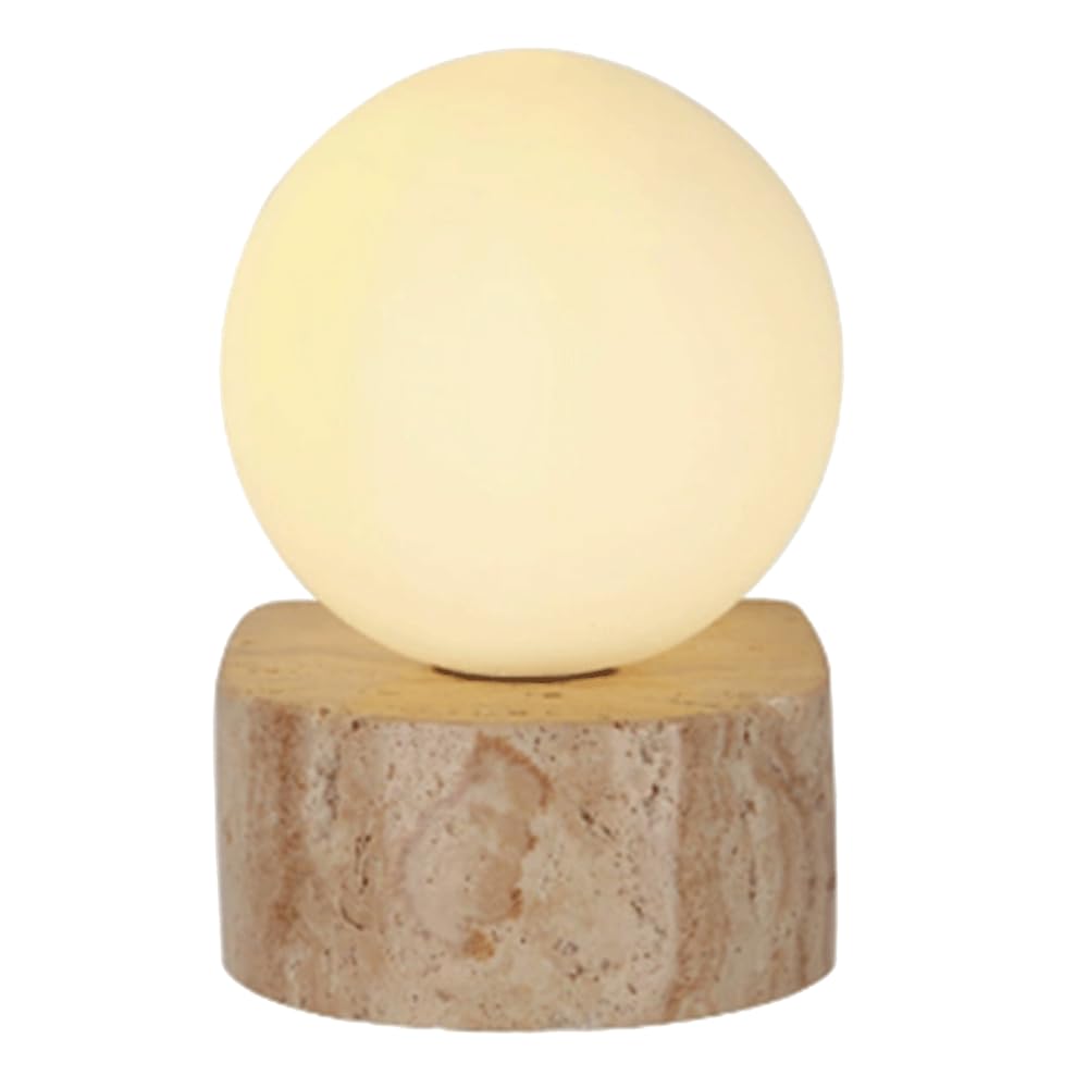 SHUANGZ Wabi-Sabi Art Lighting Fixture,Yellow Travertine Nordic Wall Sconce Mounted Fixture Light Yellow Travertine Natural Stone Bedside Walls Light for Bedroom,Entryway,Stair Decoration Wall Lamps