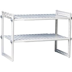 Estante Extensible Bajo Fregadero Rayen Rayen Maurer 4040296 Soporte Rotular Sin Toma Abs, Metal, Blanco, 30x(41-70) x40 cm