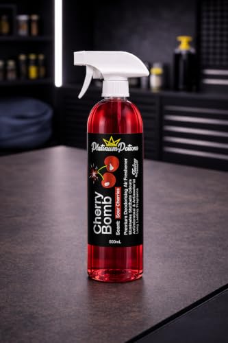 Image of Water-Based Car Air Freshener Spray | Luxury Automotive Deodorizer | Mold-Resistant Formula | Eliminates Odors and Refreshes Vehicle Interior | 17 fl oz | Cherry Bomb