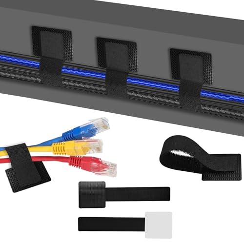 GOCUODE Lot de 20 Gestion des Câbles de Bureau, Attaches Réutilisables Auto Agrippant, Organiseur de Cordons Ultra Longues pour PC, TV, Ordinateur Portable (20) GOCUODE Lot de 20 Gestion des Câbles de Bureau, Attaches Réutilisables Auto Agrippant, Organiseur de Cordons Ultra Longues pour PC, TV, Ordinateur Portable (20)