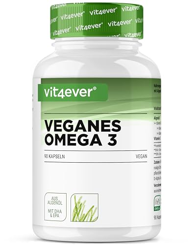 Omega 3 Vegano - 90 cápsulas softgel - 1500 mg de aceite de algas por dosis diaria - materia prima de marca life’s OMEGA - 450 mg de DHA + 225 mg de EPA en forma de triglicérido natural