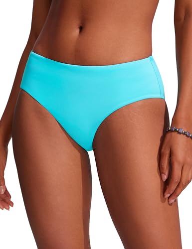 Image of CRZ YOGA Mid Waisted Bikini Bottoms | Mid Cut Leg, Medium Bum Coverage, Full Lining, Swim, Bathing Suit Briefs for Women