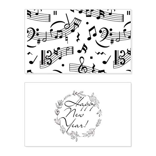 Tarjeta conmemorativa de Año Nuevo musical y mensaje de bendición festivo