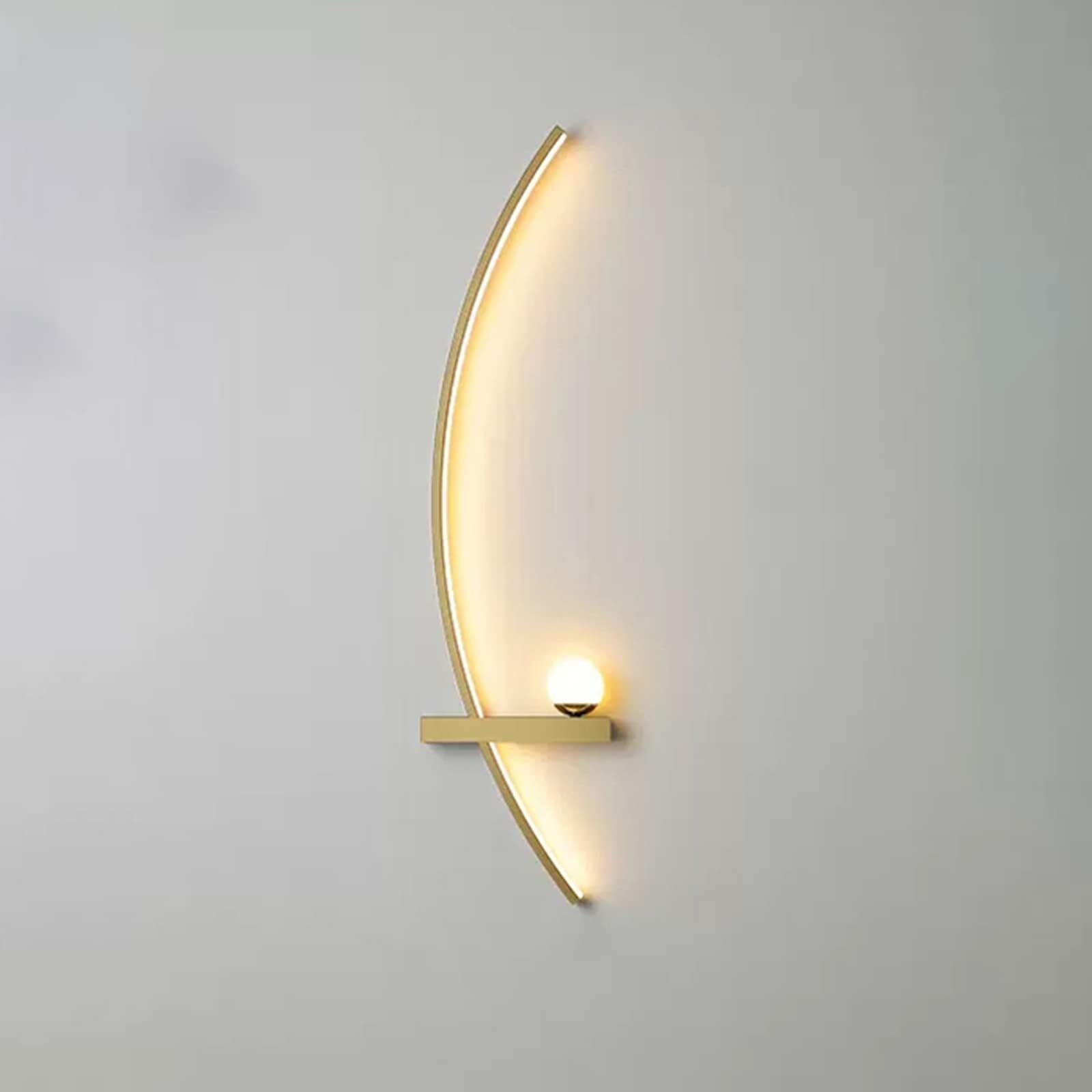 BJKYTMLM Modern LED Wall Lamps, Nordic Minimalist Creative Wall Sconce for Living Room Backgroud Decor Indoor Metal Lighting,Gold,55cm Left(Gold,55cm Left)