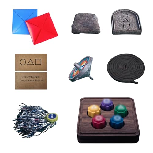 Nhemeylp Juego popular coreano, juego tradicional coreano que incluye Jebi Chagi Gong-gi Biseokchigi Paeng-y DDAKJI Entrenamiento de coordinación ojo-mano de pentatlón de seis patas, adecuado para