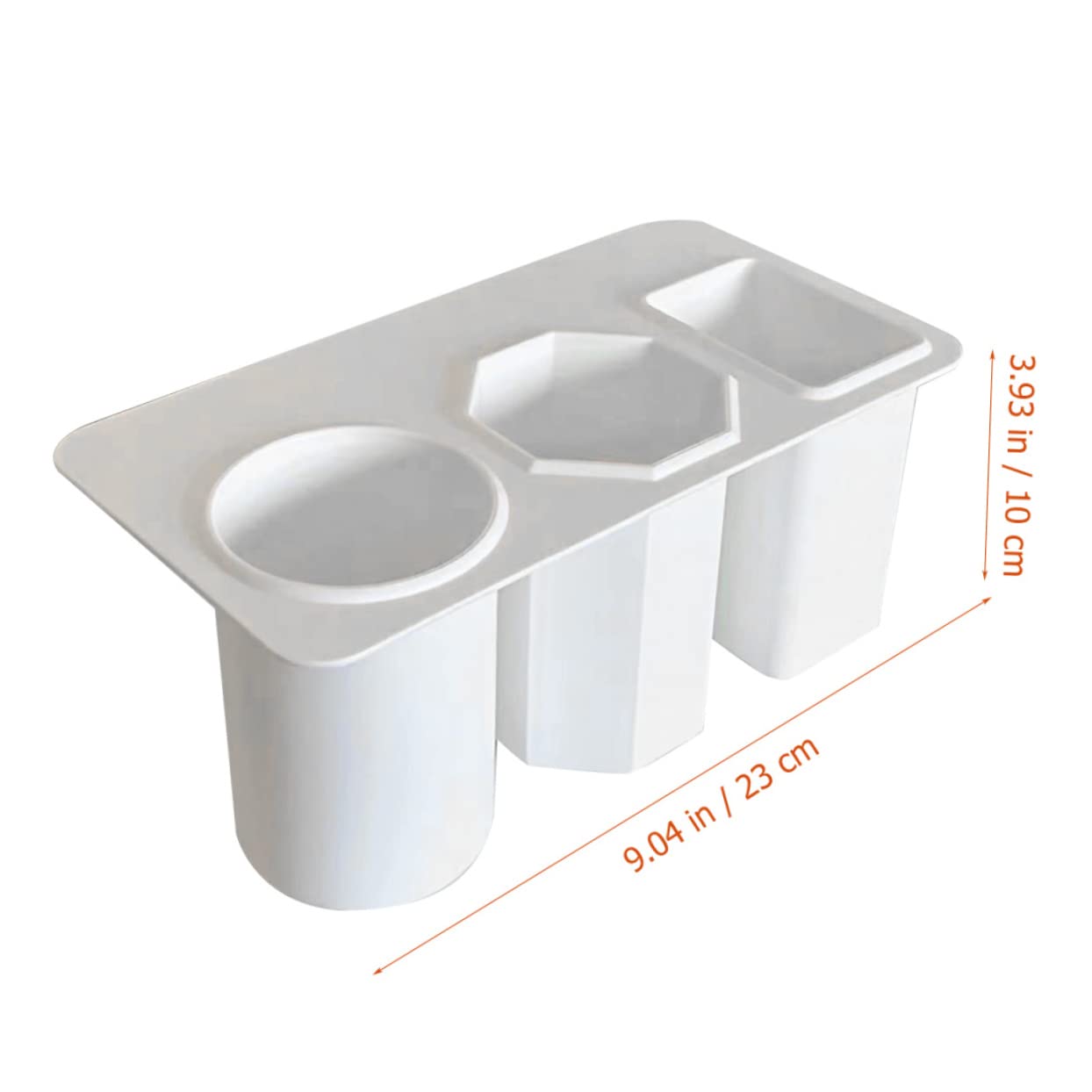 Portapenne da Scrivania in Plastica Bianca 2 Pezzi 3 Scomparti | Organizer da Tavolo per Desktop, Facile da Pulire, per Professionisti e Utenti Make-up