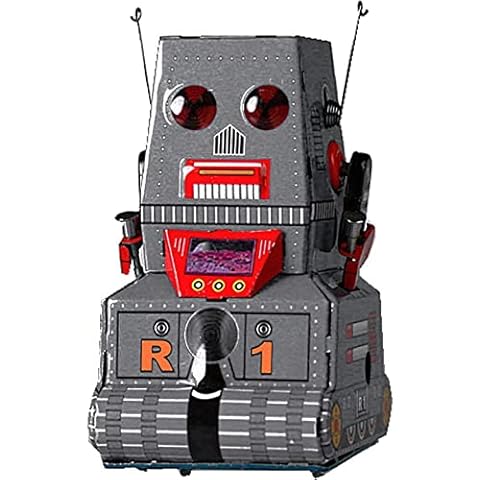 HwaStudio MS371 Vintage Clockwork Wind Up Tank Robot with Key Tin Toy Collectable Gift Cover
