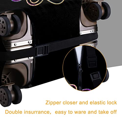 Image of Travel Suitcase Protector African American Girl Elastic Protective Washable Luggage Cover With Concealed Zipper Suitable For 18-32 Inch, Color-4-5, L (for 25--28 inch luggage)