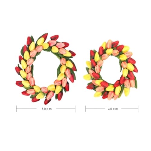 Couronne de fleurs FLXHSA double usage Noël et printemps de 40cm couleur B - 2