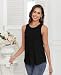 Smile Fish Women Crewneck Flowy Loose Fit Tank Top Sleeveless Summer Tops Shirts Cotton Black,XL