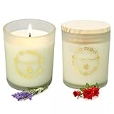 Lavender & Rose Scented Soy Aromatherapy Candles for Home, 5.3 oz 2 Pack 70 Hours Burn, Made with...