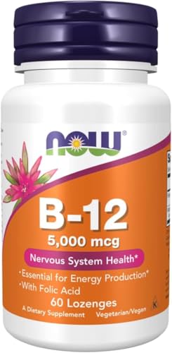 Vitamina B12 5000mcg e Ácido Fólico 60 Pastilhas Suporte a Produção de Energia no Metabolismo/No Brasil-TOPSHOP