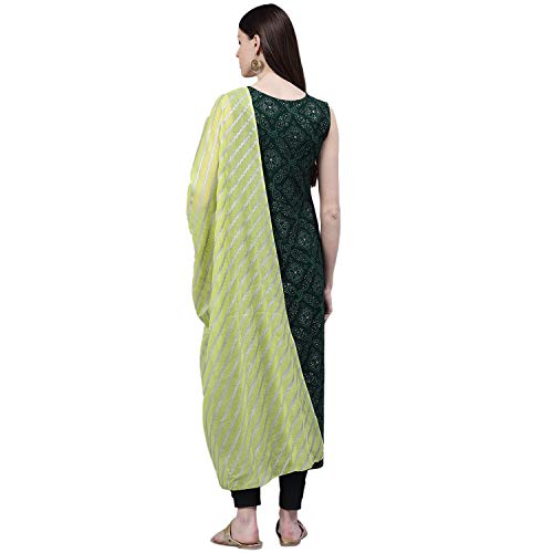 Image of Stylum Women's Printed Rayon Flared Kurta Dupatta Set