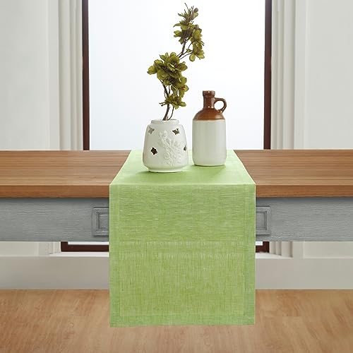image for Solino Home Linen Table Runner 108 Inches Long - Athena, 100% Pure Lin