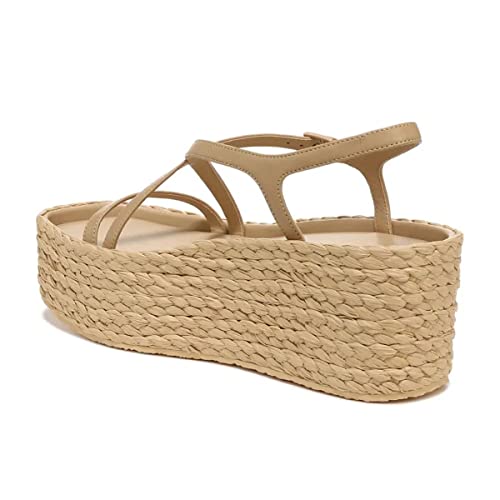 FYS Women Espadrilles Open Toe Platform Sandals Cross Strap Buckle Ankle Slingback Summer Holiday Party Beach Casual Slip On Shoes Size 4-15 US3