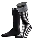 ESPRIT Herren Socken Multistripe 2-Pack, Baumwolle, 2 Paar, Schwarz (Black 3000), 43-46