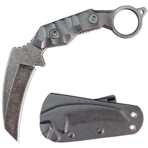 Ccanku C1693 Fixed Blade Knives D2 Blade Steel & G10 Handle ? EDC Tool Knife with Kydex Sheath (Black)