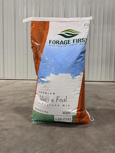 Horse Pasture Seed Mix No Tall Fescue Safe Grazing Blend for Horses Mares & Foals Orchardgrass Timothy & Bluegrass 25 lb Covers Acre Pasture Renovation & Overseeding