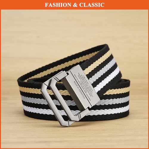 Men's Canvas Tactical Belt Webbing Web Waist Strap Women's No Holes Invisible Streak Belts Quick Release Buckle3