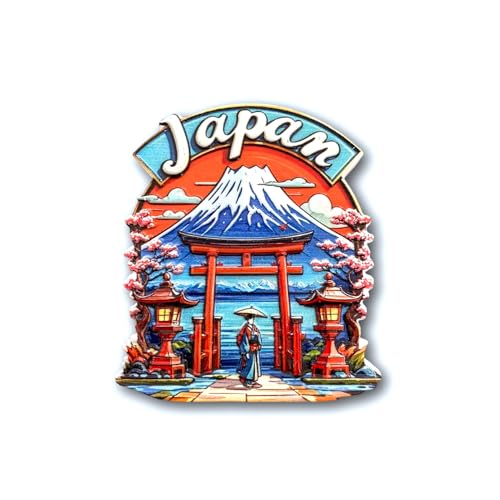 Imán Decorativo Japón Monte Fuji y Puerta Torii miniatura 1