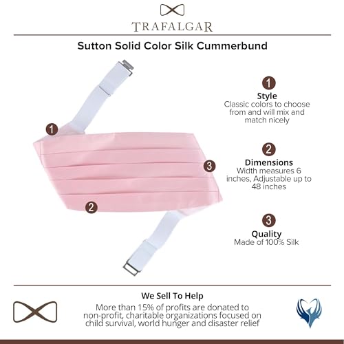 Image of Trafalgar Men's Sutton Solid Color Silk Cummerbund