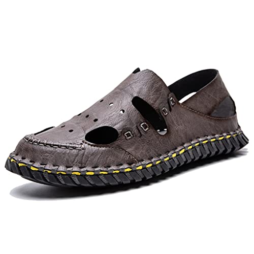 Classic Mens Sandals Breathable Mesh Sandals Men Outdoor Casual Lightweight Sandal Fashion Men Slipper(Gray,42 Code)