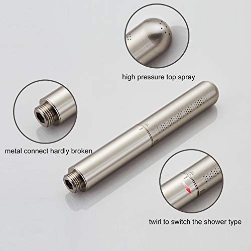 Shower Head Handheld Solid Copper Bathroom Showerhead High Pressure Wand Hand-Held Sprayer (Brush Nickel) #TOP3