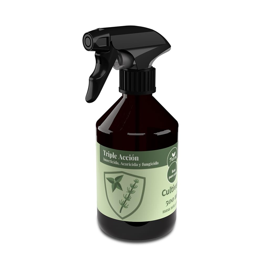 CULTIVERS Triple Acción Ecológico de 500 ml. Insecticida, Fungicida y Acaricida. Protección contra insectos, hongos y ácaros en plantas. Acción protectora frente al ataque de plagas y enfermedades