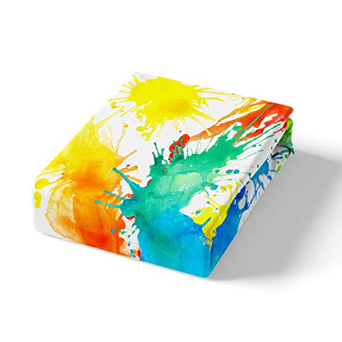Loussiesd Tie Dye Bedding Set Double Size Kids Girls Hippie Tie Dye Bed Sheet Set for Kids Adult Colorful Rainbow Style Sheets Set Multicolor Abstract Art Bedding Sheets 4Pcs with 2 Pillowcase - Image 3