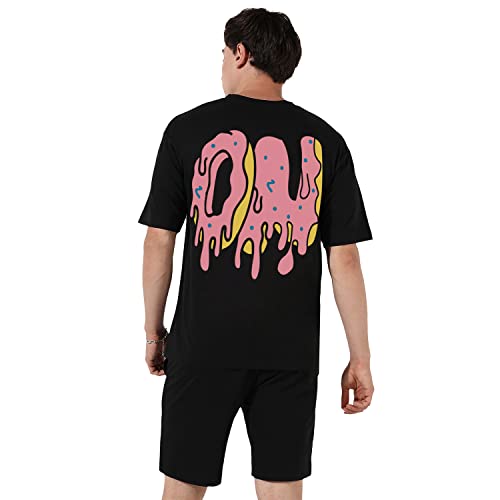 Image of Campus Sutra Men's Oversized Pajama Set For Casual Wear | Cotton Poly Lycra Fabric | Clothing Set Crafted With Comfort Fit & High Performance For Everyday Wear