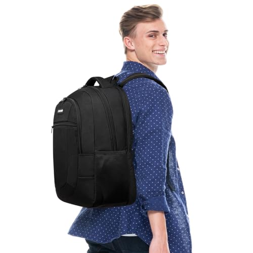 Image of ZUBOND Backpack for Men and Women, School Backpack for Boys and Girls, 15.6 Inch Travel Laptop Backpack with USB Charging Port, Water Resistant Slim Sturdy College Computer Bag