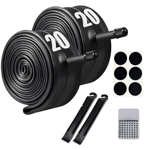 Vitog 2 Pack 20 Bike Tubes 20x1.75/1.90/1.95/2.125 AV32mm Valve 20 Schrader Bicycle Tubes Compatible with 20x1.75 20 x 1.90 20 x 1.95 20x2.0 20 x 2.10 20 x 2.125 Most Bike Tire Tubes