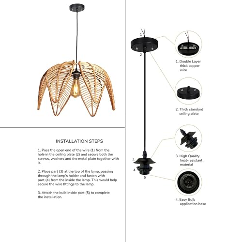 Image of Habere India-All the Cultures Fabricating India Hanging Lights for Living Room | Pendant Lampshade | Ceiling Lights for Hall | Ceiling Hanging Lamp (Small- Dia: 25x H: 27 cm)