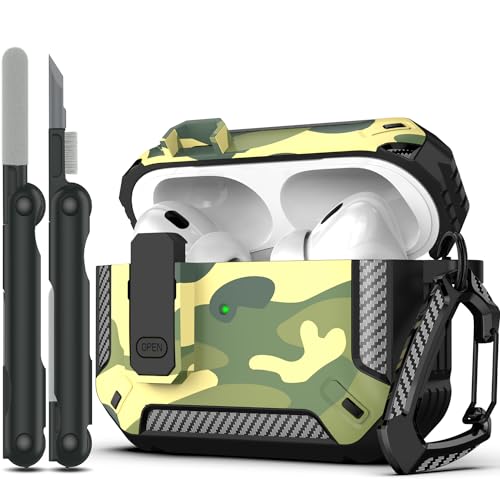 Image of RFUNGUANGO AirPods Pro 2 Case with Lock Magnetic Lid MagSafe, Rainforest