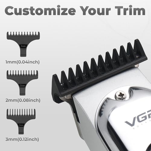 Image of VGR V-071 Professional Beard Trimmer For Men, 2X Fast Charging, USB Type C, 120 Min Runtime, Hair Trimmer, Shaving Machine, Cordless Beard, 3 length Settings, 1 Year Warranty (Silver)