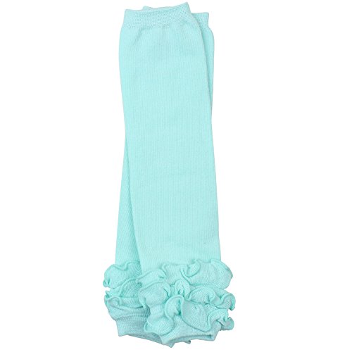 juDanzy ruffled leg warmers for baby or toddler girls (Newborn (up to 12 pounds), Aqua Triple Ruffle)