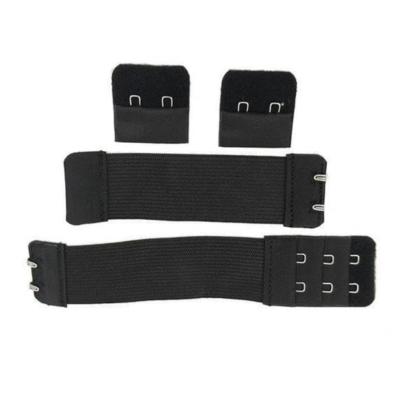 snappsy 2xAdjustable Elastic Bra Extender 2 Hook Bra Extension Strap Black 3cm-picture-30
